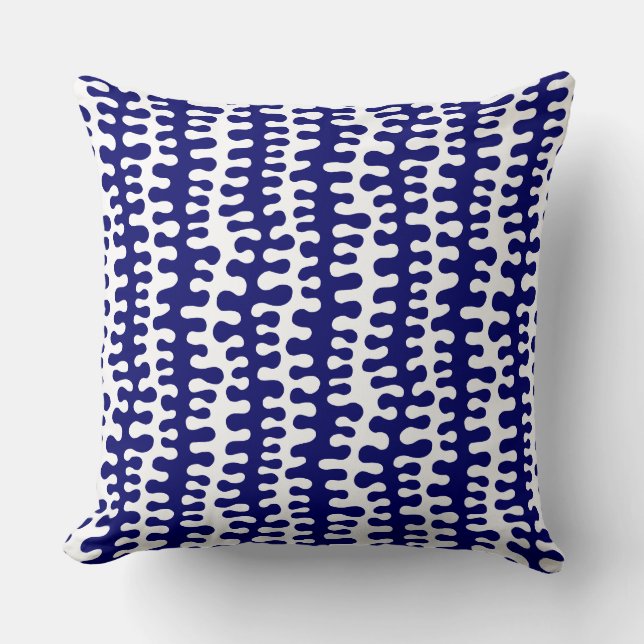 Organic Stripes - Deep Navy Throw Pillow (Front)