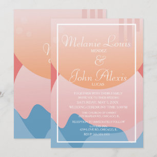 Organic Sunset Dream Ocean Wave Wedding Invitation