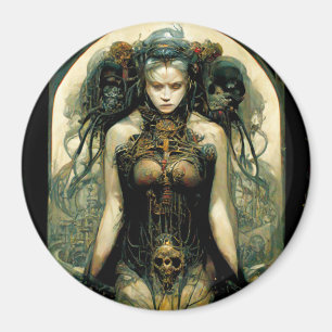 Organic Tech Woman Fantasy Sci-Fi Magnet