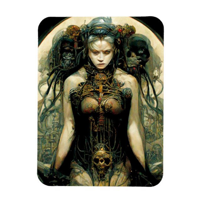 Organic Tech Woman Fantasy Sci-Fi Magnet (Vertical)