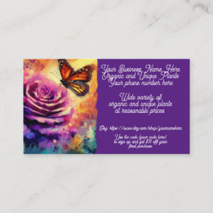 Organic Unique Nursery Plant Shop Sales Etsy  Business Card