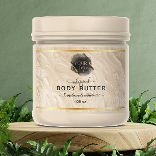 Organic whipped body butter label with logo