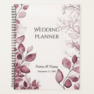 Organisateur de mariage aux feuilles rouges modern