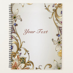 Organisateur de mariage floral en or blanc