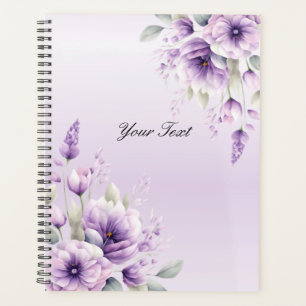 Organisateur de mariage floral violet aquarelle