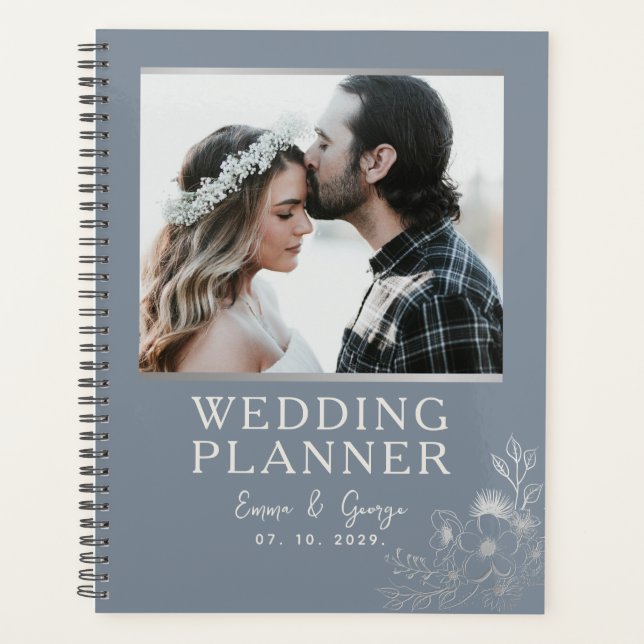 Organisateur de mariage Photo Bleu Poussiéreux (Devant)