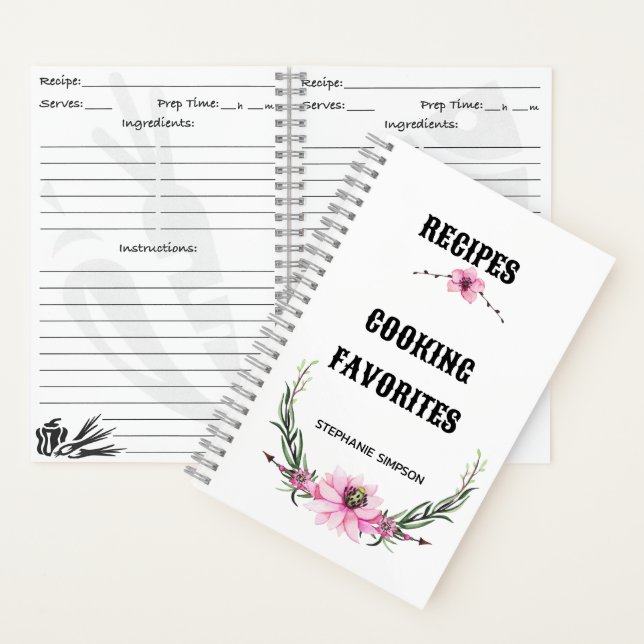 Organisateur de recettes personnalisé, Livre de re (À l'intérieur)