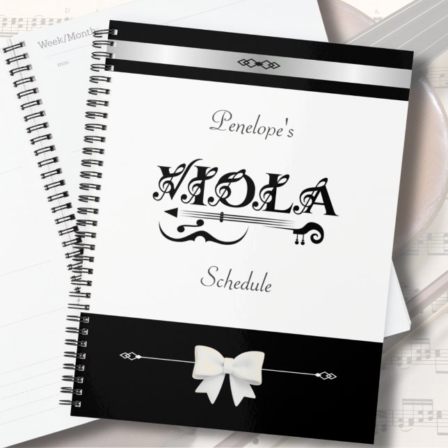 Organisateur d'horaires pour étudiant chic en alto (Organize your rehearsals in style. A chic musician planner for the dedicated violist.)