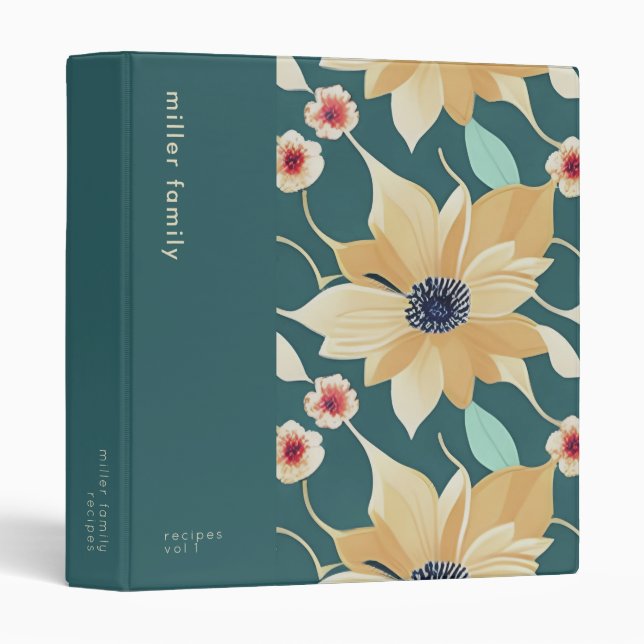 Organisateur du Classeur de recette de modèle flor (Devant/Côté)