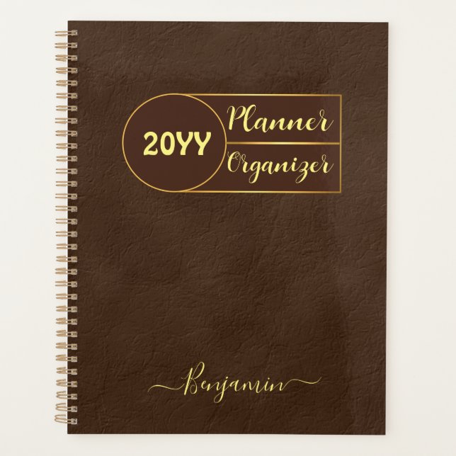 Organisateur en cuir Brown de luxe (Devant)