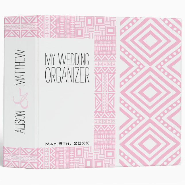 Organisateur Mariage de design ethnique Classeur 1 (Devant/Côté)