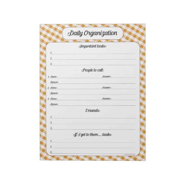 Organisation quotidienne - Bloc-notes Orange En vi (Tourné)