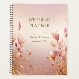 Organisatrice de mariage floral à feuilles dorées 