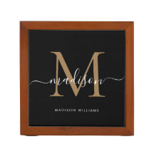 Monogramme élégant en or noir moderne Nom du scrip