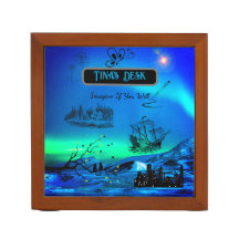 Organisateur de bureau "Blue Green Imagine If"