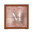 Rose Parties scintillant or brossé métal Monogramm