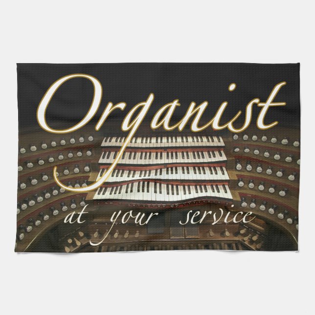Organist at your service tea towel (Horizontal)