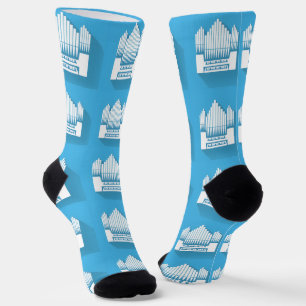Organist Blue and White Pipes TicToc Performance Socks