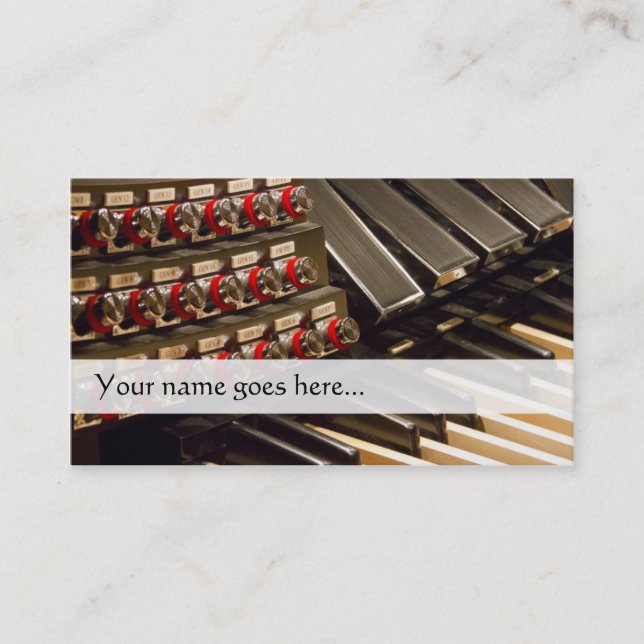 Organist business card with organ pedals (Front)