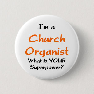 organist church 2 inch round button