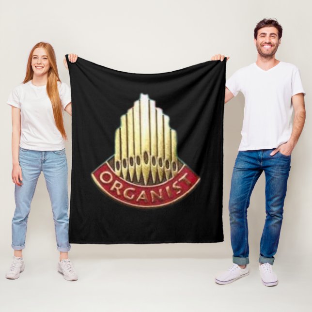 Organist Pipe Organ Logo Gift Fleece Blanket (In Situ)