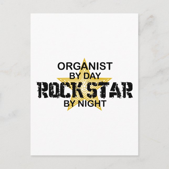 Organist Rock Star by Night Postcard (Front)