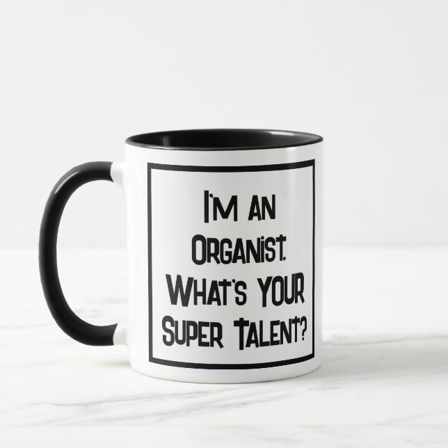 Organiste Super Talent. Mug à café à deux tons (Gauche)