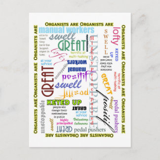 Organists are everything postcard