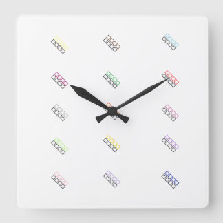 organization colours geometric design square wall clock