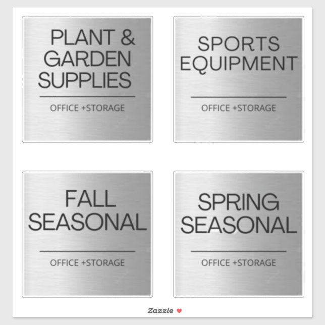 Organization Silver Labels for Storage (Sheet)