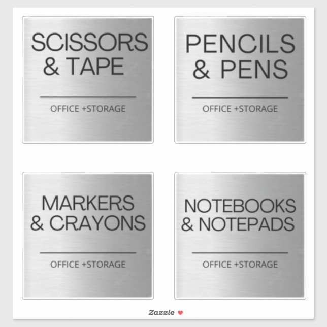 Organization Silver Labels for Storage (Sheet)