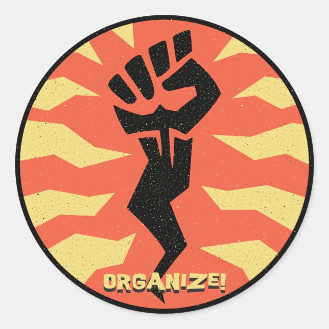 Organize Classic Round Sticker (Front)