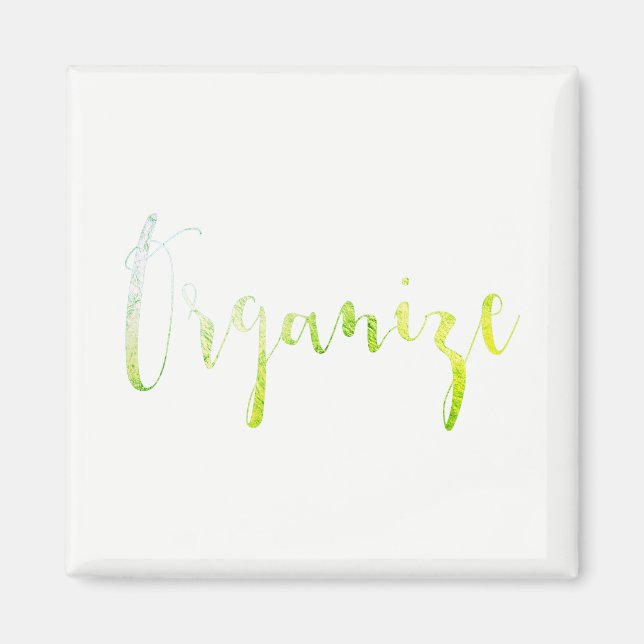 Organize Event Weekly Planner Home Office Green Magnet (Front)