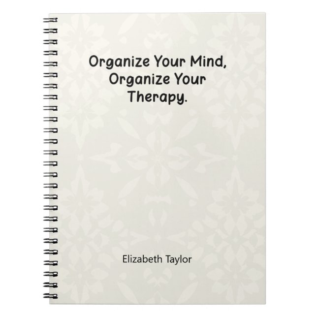 Organize Your Mind, Organize Your Therapy Notebook (Front)