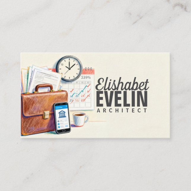 Organized Business Planning and Time Management Card (Front)