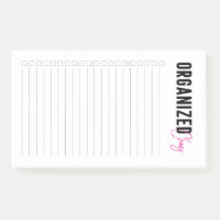 Organized Chaos Pink Lined with Checkboxes