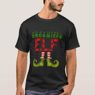 Organized Elf Funny Group Matching Family Pyjamas T-Shirt