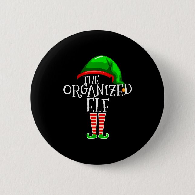 Organized Elf Group Matching Family Christmas  2 Inch Round Button (Front)