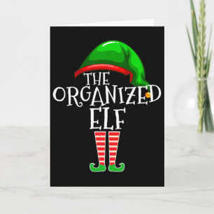Organized Elf Group Matching Family Christmas Card