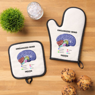 Organized Mind Inside Anatomical Brain Humour Oven Mitt & Pot Holder Set