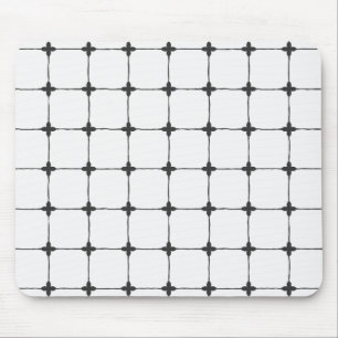 Organized Neutral Grid Minimalist Black & White Mouse Pad