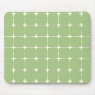 Organized Neutral Grid Minimalist Sage Green Mouse Pad