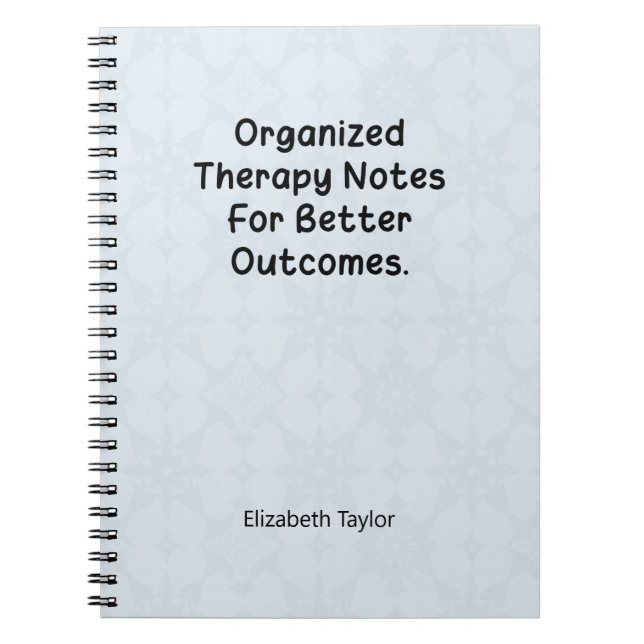 Organized Therapy Notes for Better Outcomes Notebook (Front)
