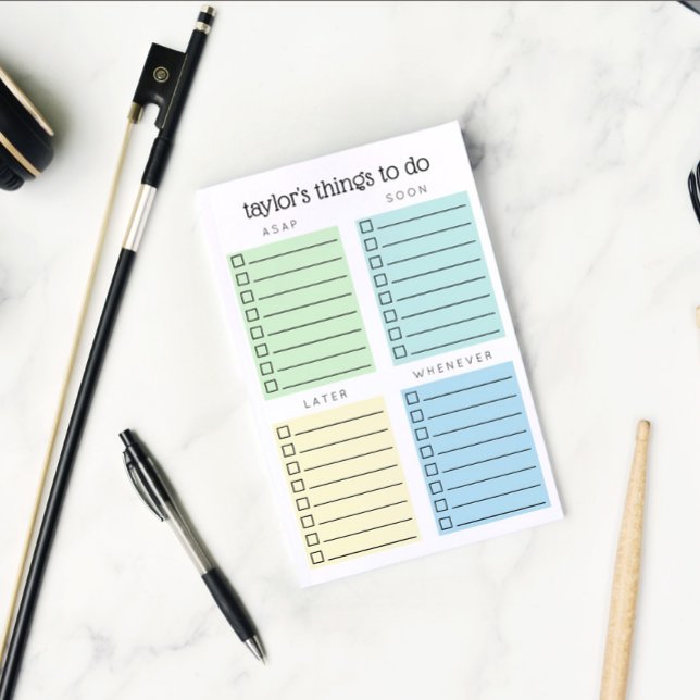 Organized Things to Do Blue Green Yellow Post-it Notes (Creator Uploaded)