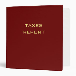 Organized your Taxes Report Binder