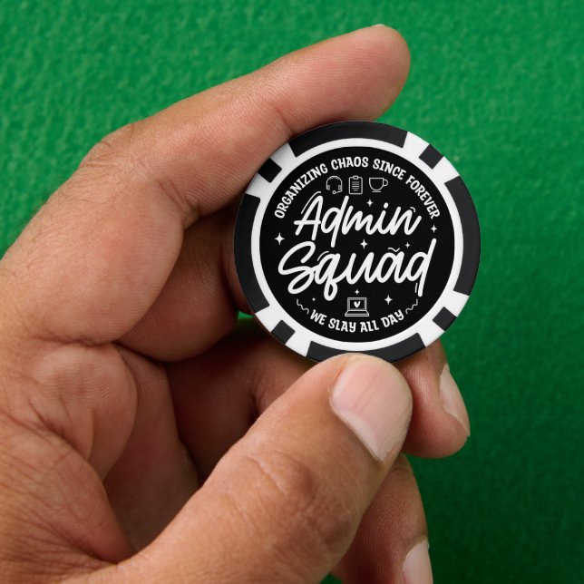 Organizing Chaos Funny Quote Admin Prof Day Squad Poker Chips (Hand)