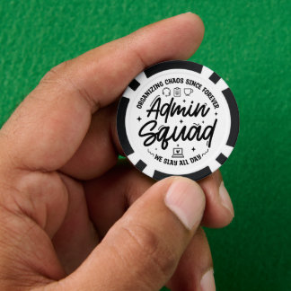 Organizing Chaos Funny Quote Admin Prof Day Squad Poker Chips