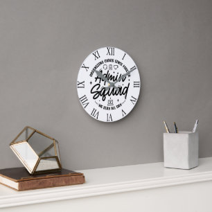 Organizing Chaos Funny Quote Admin Prof Day Squad Round Clock