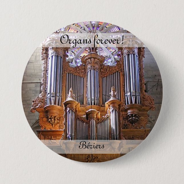 Organs forever! Béziers Cathedral button (Front)