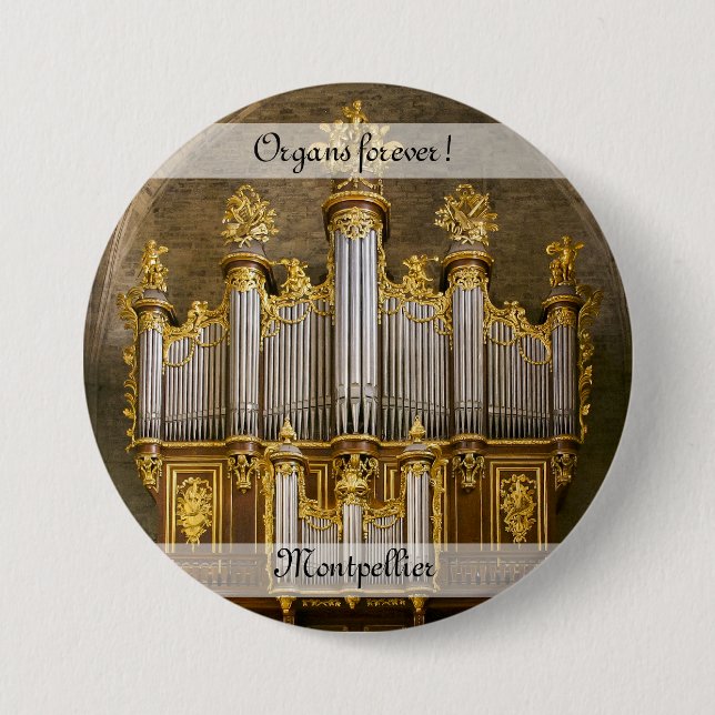 Organs forever! Montpellier Cathedral button (Front)